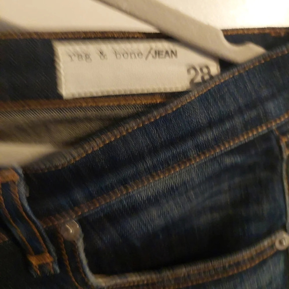 rag & bone " Dre"  Boyfriend Jeans Dark Wash Denim Distressed size 28 - Picture 5 of 10